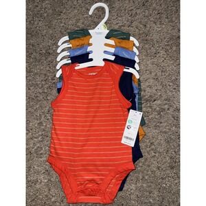 Baby Boys Carter's 5 piece Sleeveless Bodysuits Size Newborn 3 Months Summer NWT